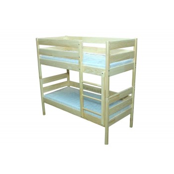 Double bed made of natural wood without mattress (35968)