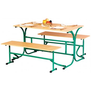 Dining table with folding benches (80635)